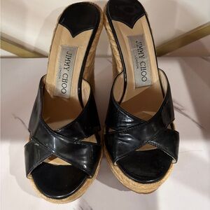 Jimmy Choo Black Leather Mules